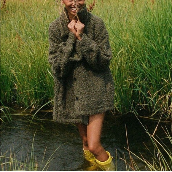 Urban Outfitters Jackets & Blazers - Urban Outfitters Palmer Sherpa Shirt Jacket Sweater Green Womens Small S